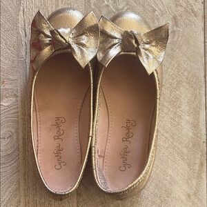 Cynthia Rowley Gold Bow Kids Shoes